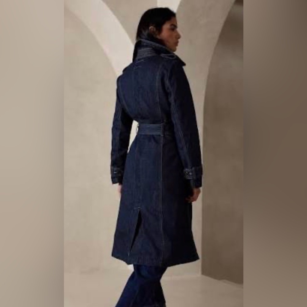 Banana Republic Uma Denim Trench Coat M - Picture 7 of 12